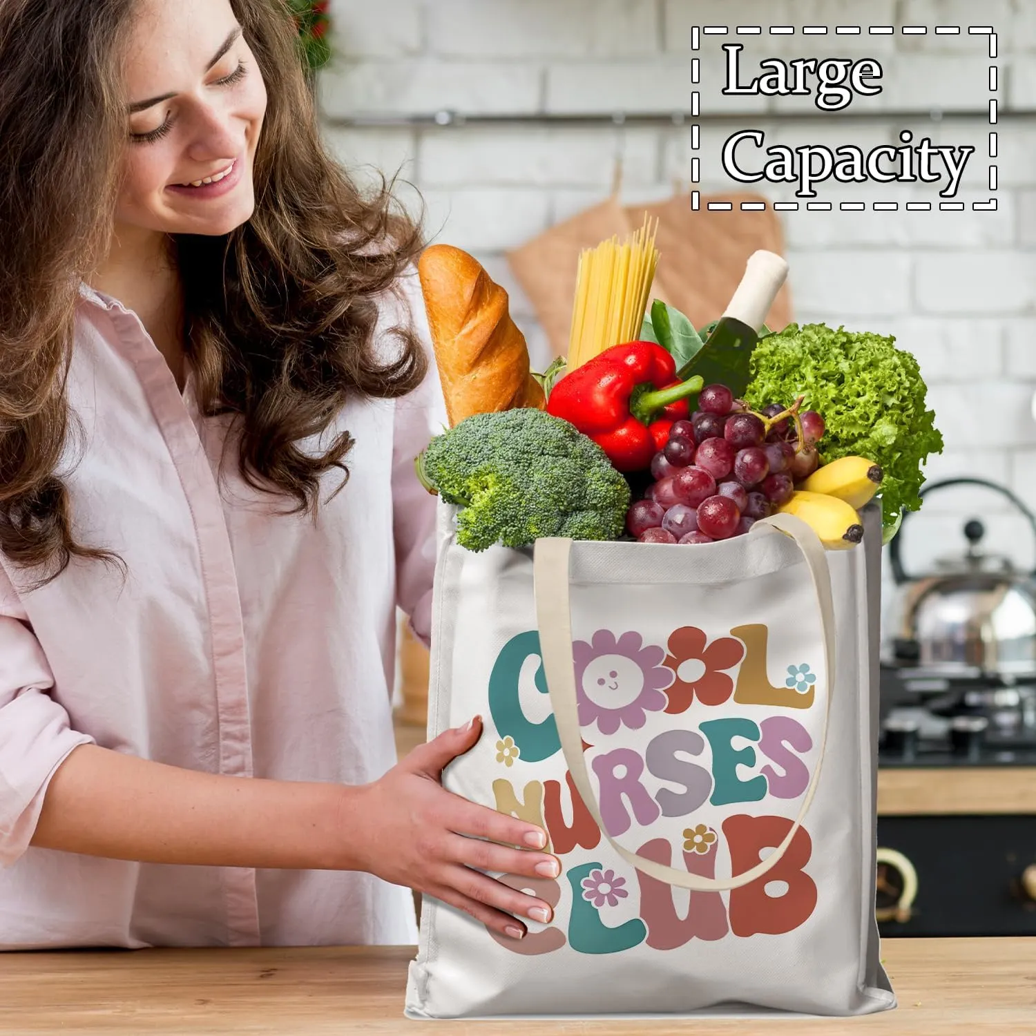 Nurse Tote Bag, Nurse Gifts Canvas Tote Bags for Women, Nurses Week Gifts, Nursing Reusable Grocery Shopping Bags