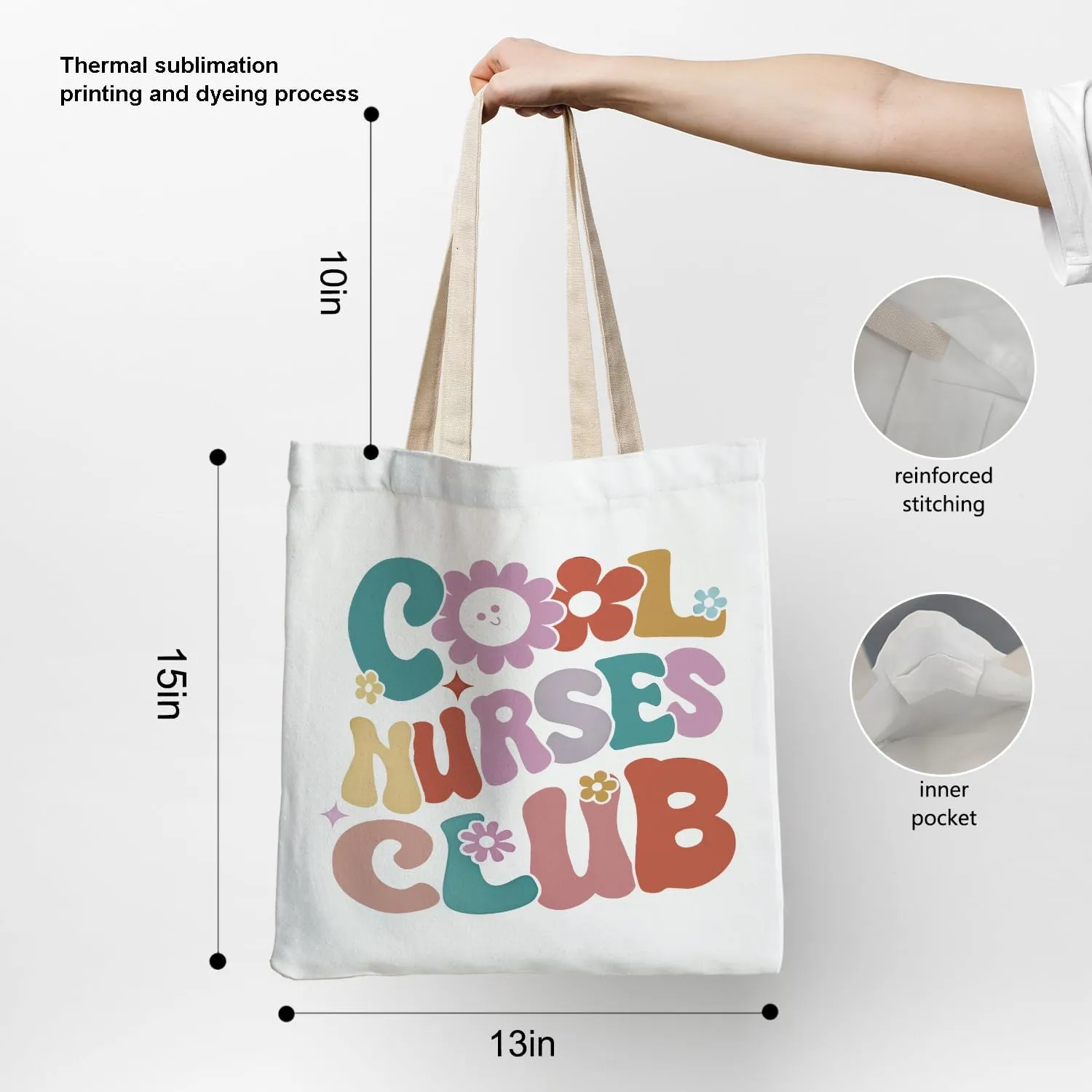 Nurse Tote Bag, Nurse Gifts Canvas Tote Bags for Women, Nurses Week Gifts, Nursing Reusable Grocery Shopping Bags