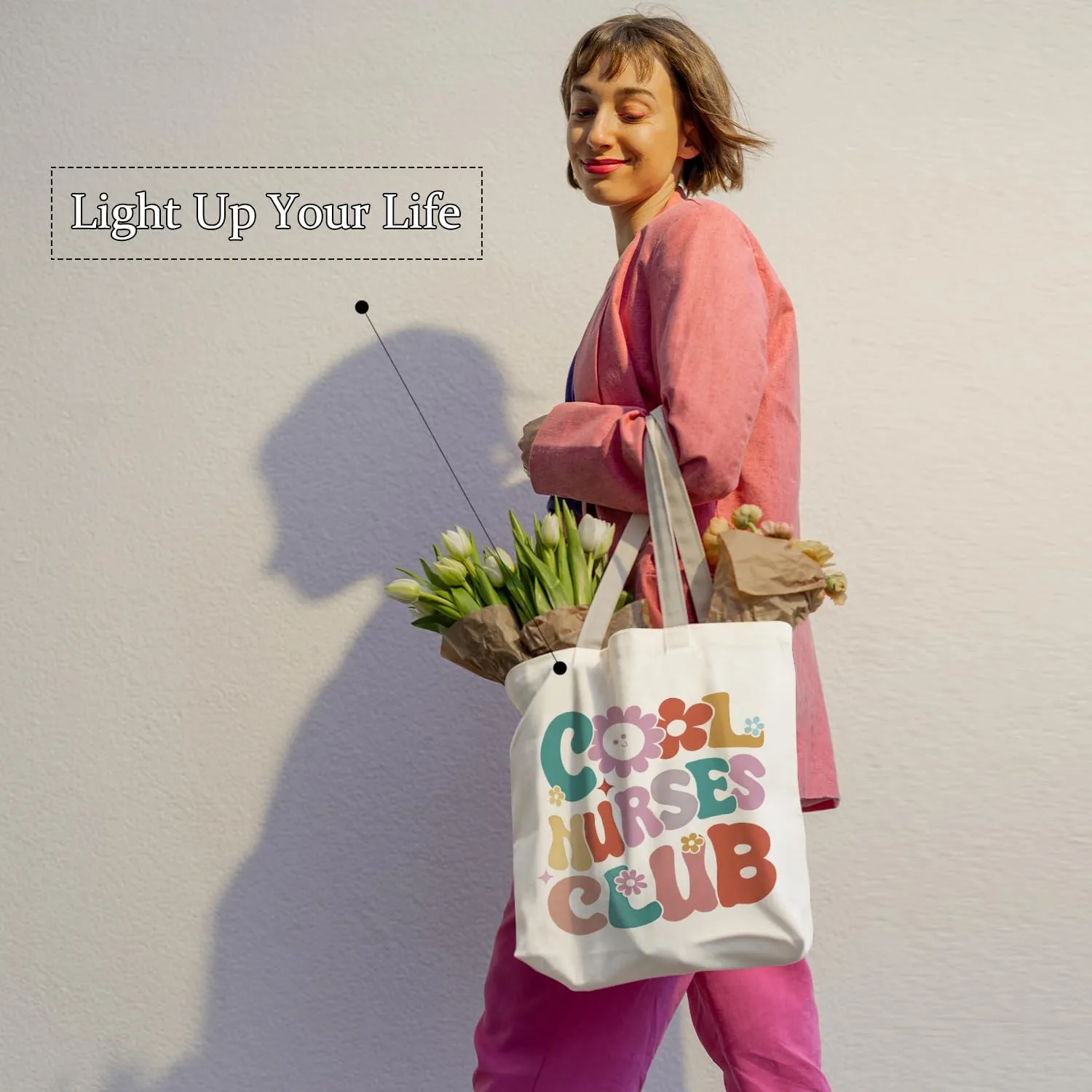 Nurse Tote Bag, Nurse Gifts Canvas Tote Bags for Women, Nurses Week Gifts, Nursing Reusable Grocery Shopping Bags