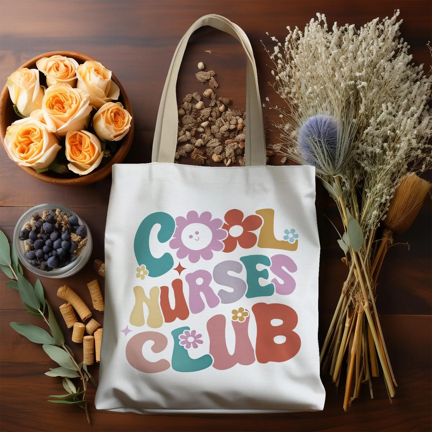 Nurse Tote Bag, Nurse Gifts Canvas Tote Bags for Women, Nurses Week Gifts, Nursing Reusable Grocery Shopping Bags
