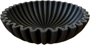 OAKOA Concrete Black Decorative Bowl for Home Decor - Black Bowl Decor - Modern Coffee Table Key Bowl for Entryway Table