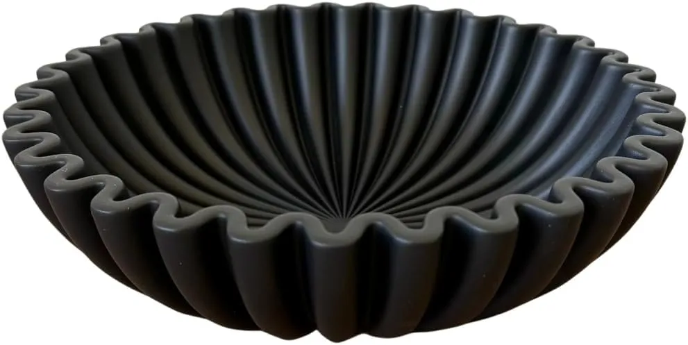 OAKOA Concrete Black Decorative Bowl for Home Decor - Black Bowl Decor - Modern Coffee Table Key Bowl for Entryway Table