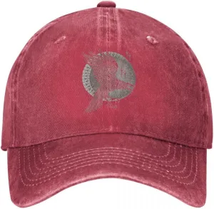 Odin Crow Denim Baseball Cap, Viking Raven Vintage Distressed Cotton Dad Hat for Men Women, Adjustable Golf Running Hat