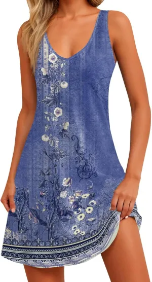 OIOLOYJM Camping Sleeveless Summer Dress Woman Fashion Oversize V Neck Ruched Tunic Solid Baggy Comfort
