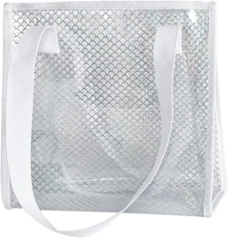 ONEART Clear Tote Bag PVC Holographic Waterproof Small Handbag Transparent Daily Shopping Pouch Bag