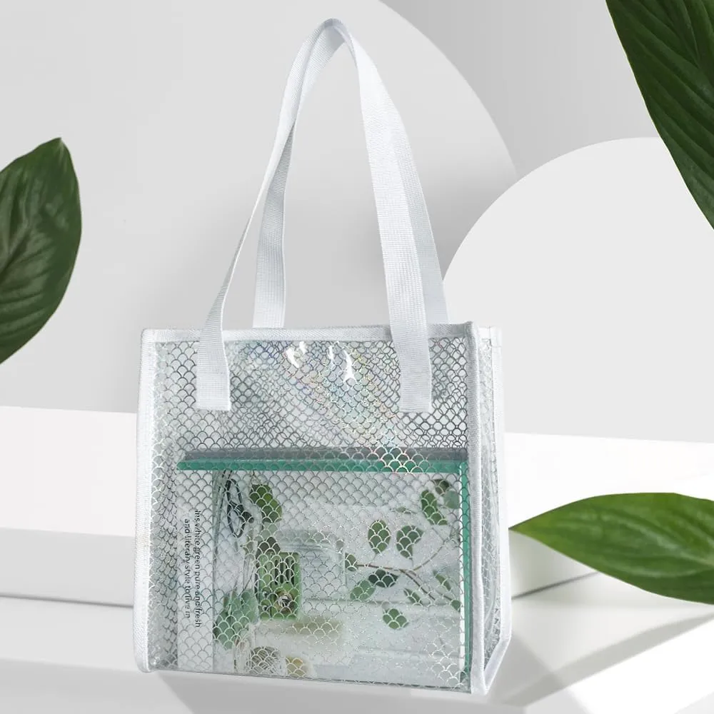 ONEART Clear Tote Bag PVC Holographic Waterproof Small Handbag Transparent Daily Shopping Pouch Bag