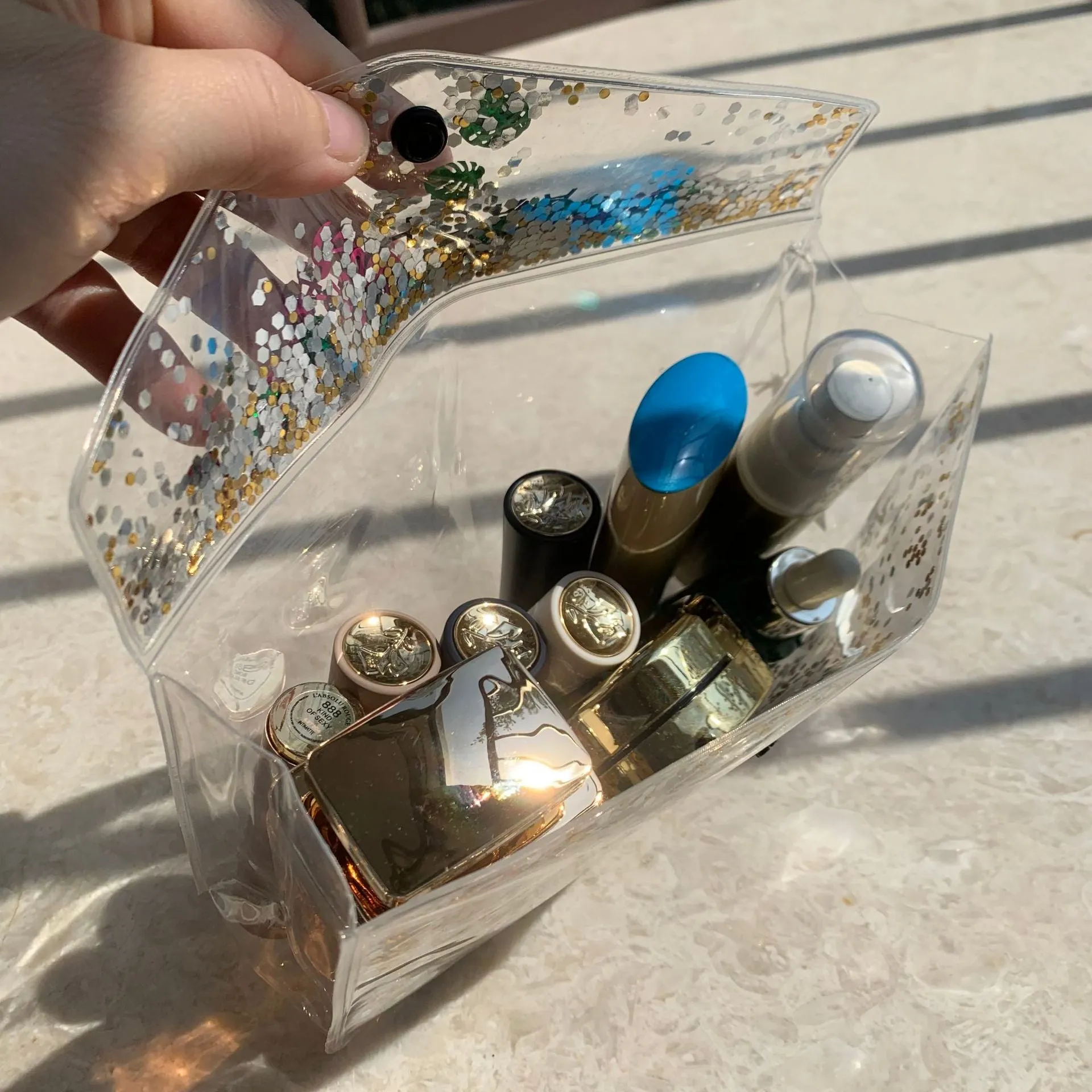 Original Glitter Transparent Waterproof Wash Buggy Cosmetic Bags