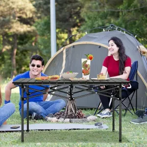 Outdoor Folding Portable Picnic Camping Table, Aluminum Roll-up Table with Easy Carrying Bag, with Mesh Storage Bag for Indoor,Outdoor,Camping, Beach,Backyard, BBQ, Party, Patio, Picnic(medium)