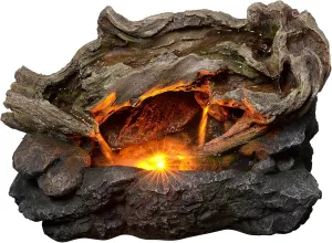 Outdoor Waterfall Fountain, Natural Rocks with LED, Smooth Relaxed Sound 13 Inch for Home Decoration Gardens, Landscaping, Patios, Balconies, and Lawns (24391)