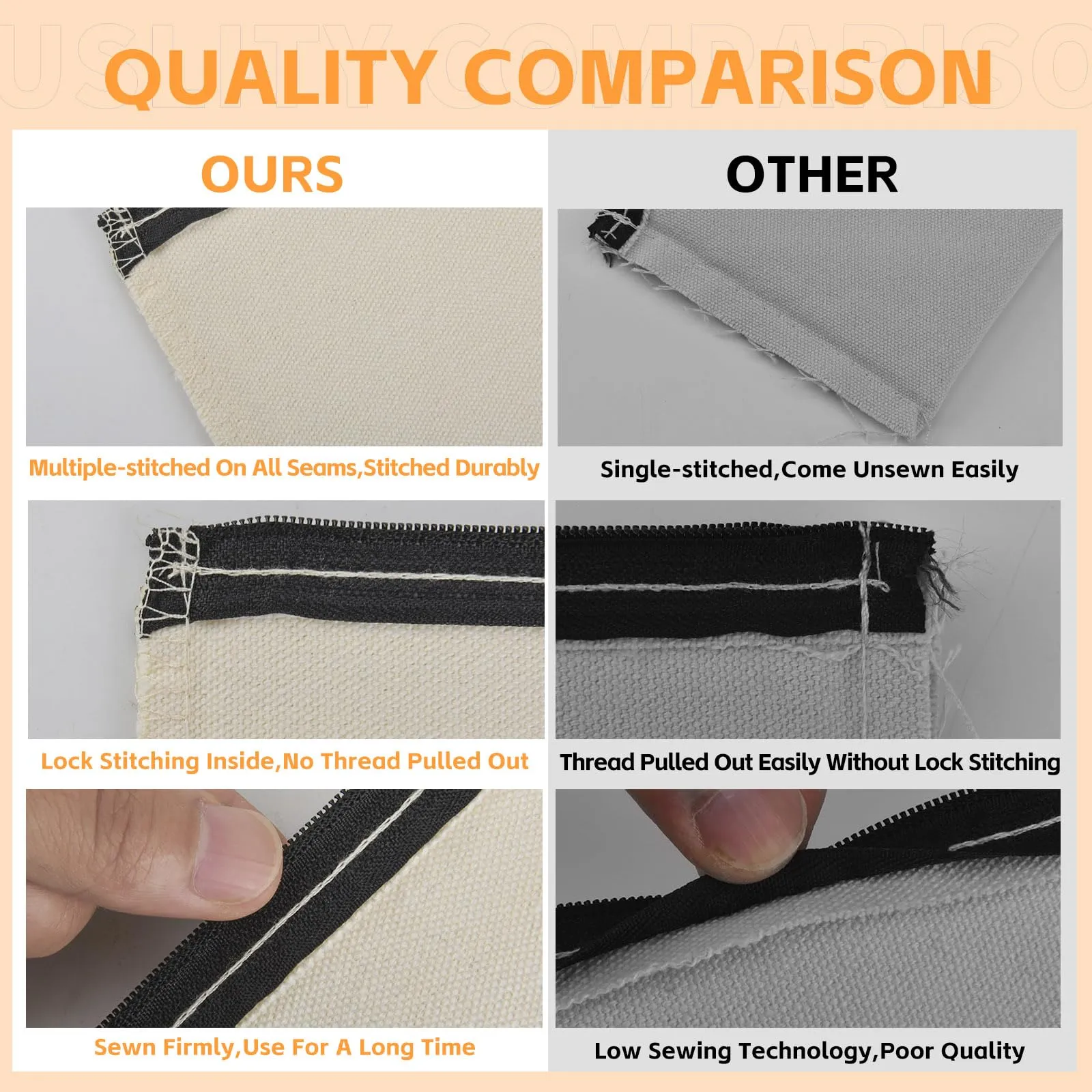 pabues 14 Pieces 8 x 4.7 Inch Blank Craft DIY Canvas Pen Pencil Case- Cotton Canvas Invoice Bill Bag Makeup Bag Cosmetic Bag Multipurpose Travel Toiletry Pouch with Black Zipper