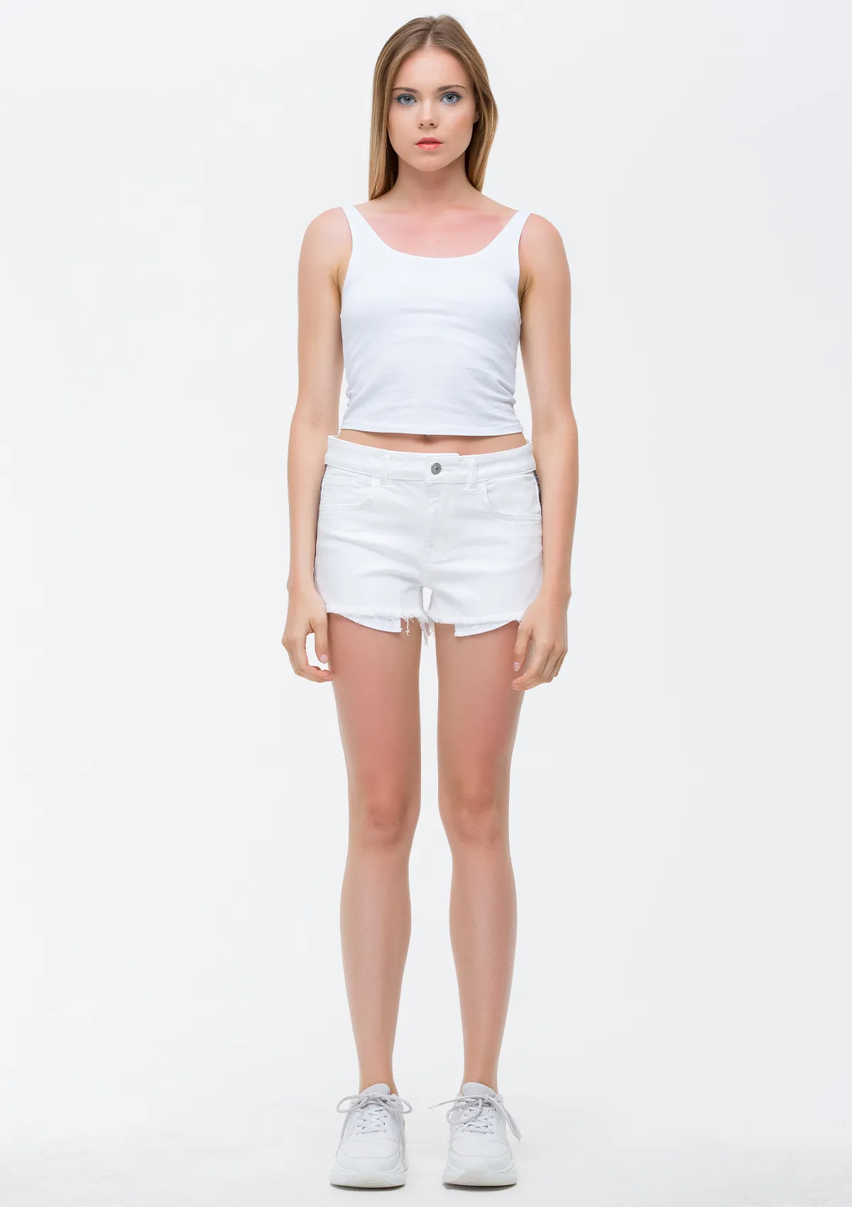 Pamela White Snake High Rise Short