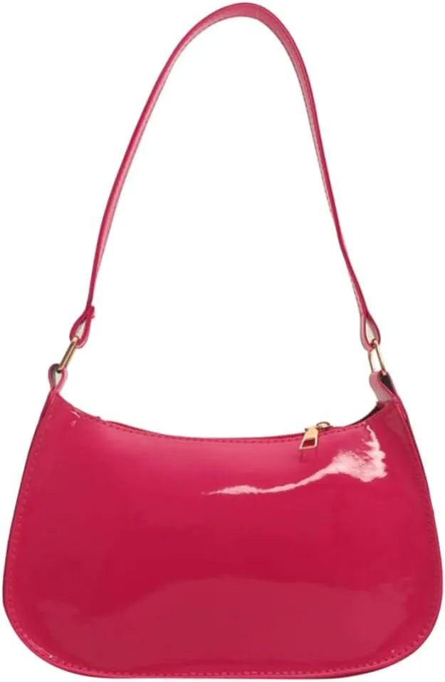 Patent Leather Clutch Purse Shiny Evening Handbags for Women Armpit Shoulder Bag MINI Hobos
