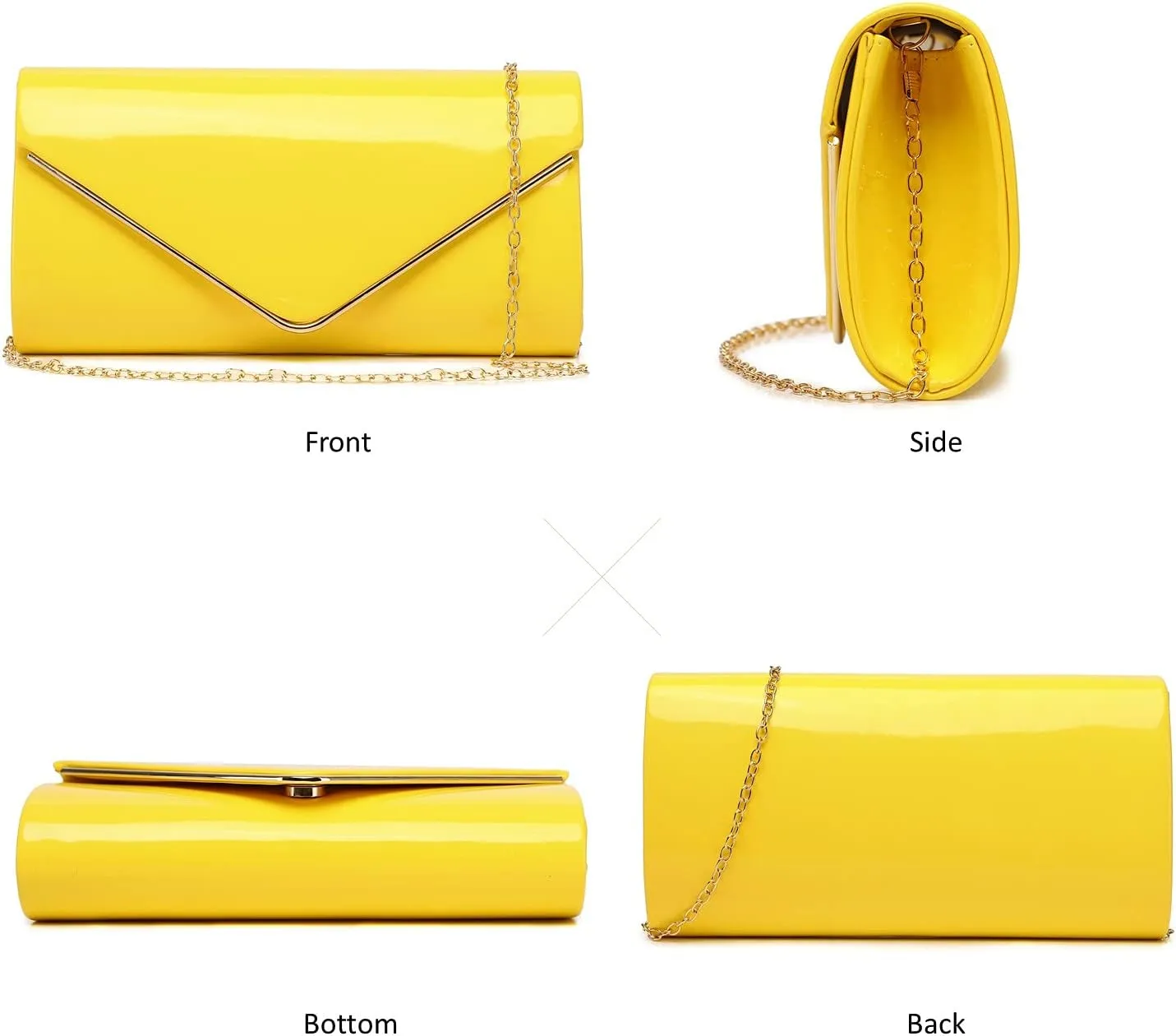 Patent Leather Envelope Clutch Womens Evening Handbag Stylish Shoulder Bag Purse for Christmas Wedding Party Prom