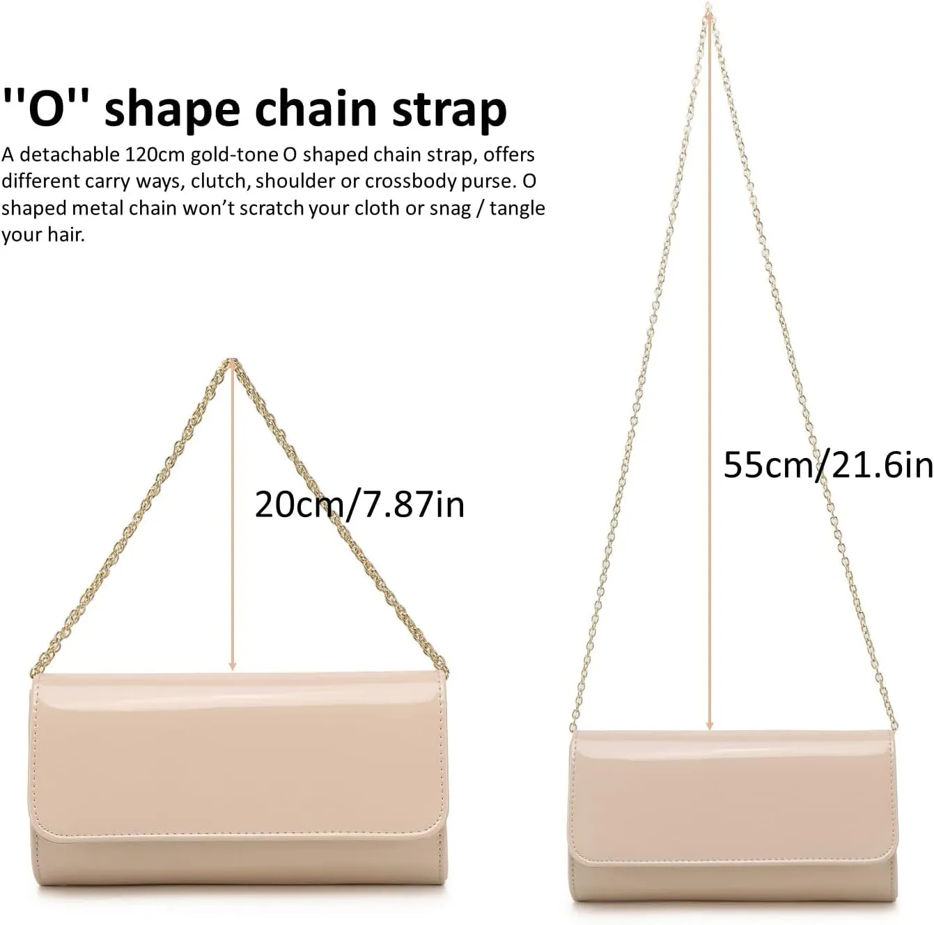Patent Leather Envelope Clutch Womens Evening Handbag Stylish Shoulder Bag Purse for Christmas Wedding Party Prom