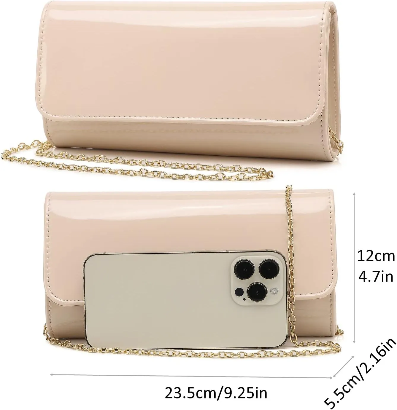 Patent Leather Envelope Clutch Womens Evening Handbag Stylish Shoulder Bag Purse for Christmas Wedding Party Prom