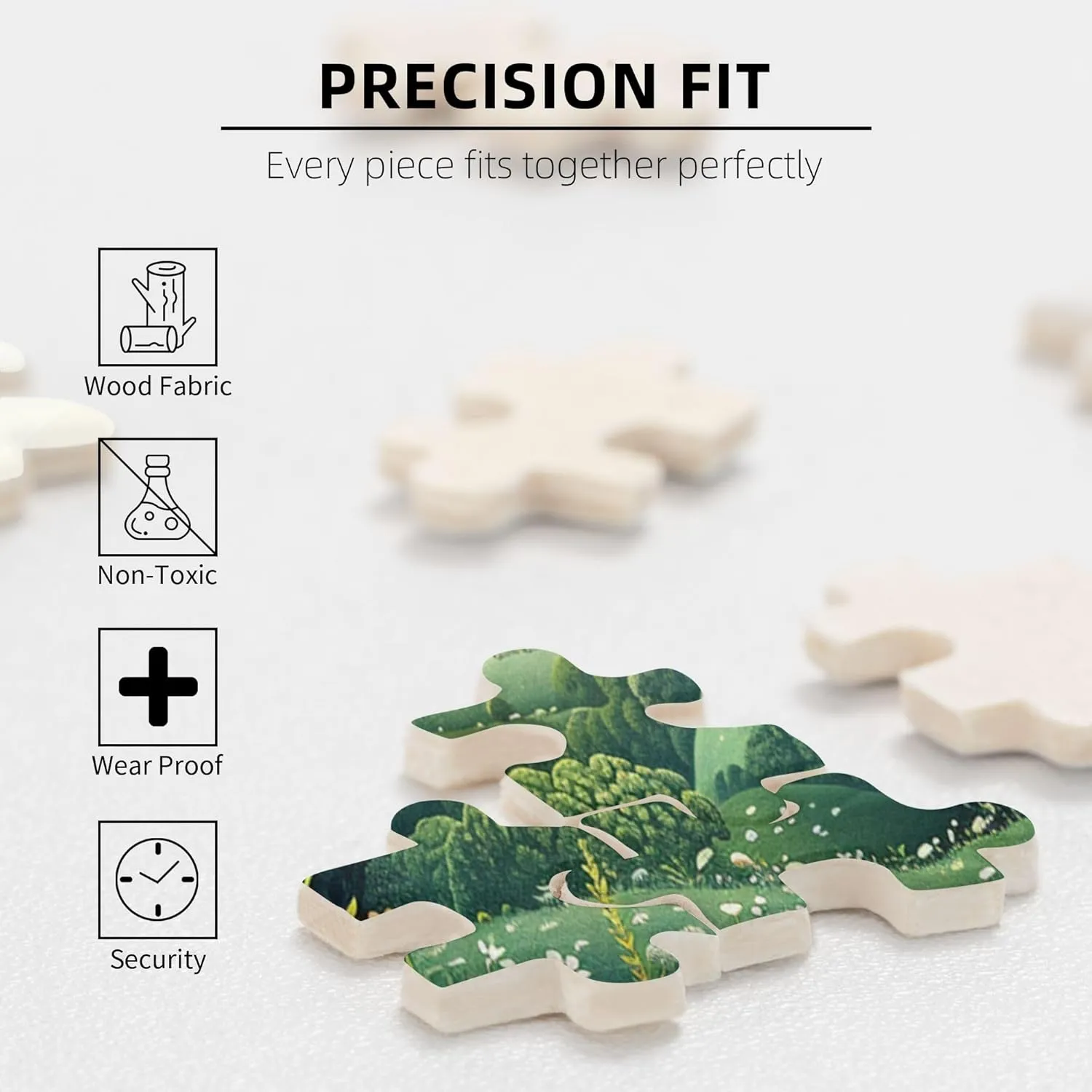 Peaceful Grassland 1000 Pieces of Adult Wooden Puzzle - Artistic Challenge,Perfect for Display & Fun,Piece Fit Together Perfectly,Enjoy The Solving Process，Gifts Fro Friends and Family