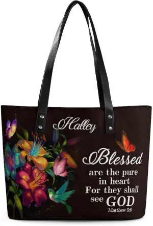 Personalized Leather Single Shoulder Bag Custom Name Handbag Inspirational Bags Gift For Women Christian Birthday
