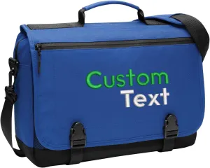 Personalized Messenger Laptop Briefcases - Add Your Embroidered Text, Monogram or Logo - Custom Shoulder Bag