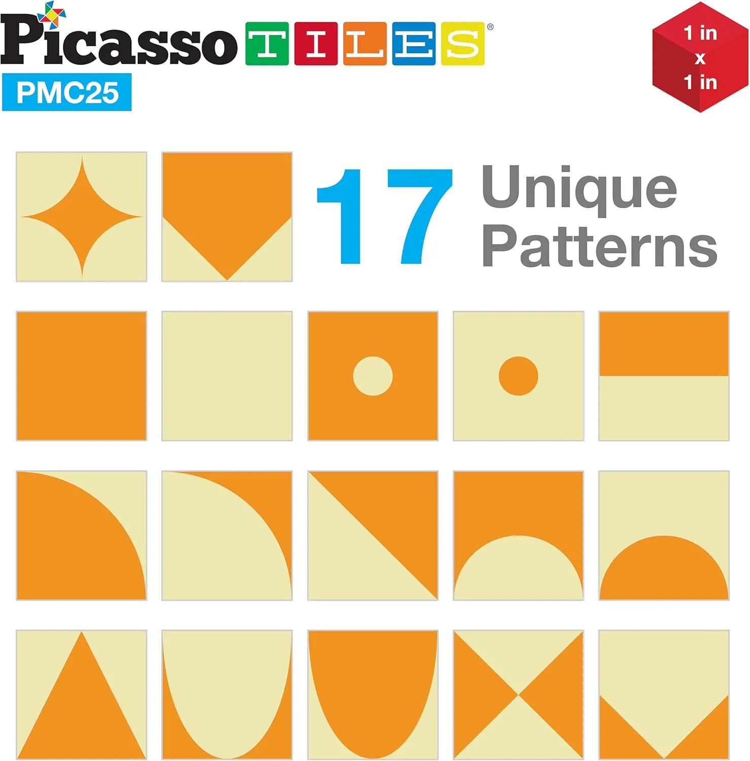 Picasso Cubes 25 Piece Magnetic Puzzle Game Magic Cube Puzzles Brain Teaser Set Kids Toy Magnet Pattern Block Matching Toys with Free Ideabook 150  Inspirations Included STEM Learning Early Education