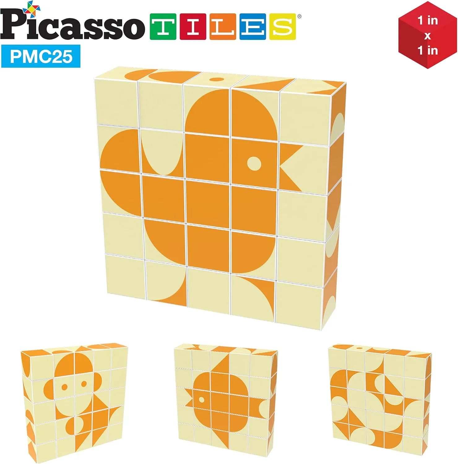 Picasso Cubes 25 Piece Magnetic Puzzle Game Magic Cube Puzzles Brain Teaser Set Kids Toy Magnet Pattern Block Matching Toys with Free Ideabook 150  Inspirations Included STEM Learning Early Education