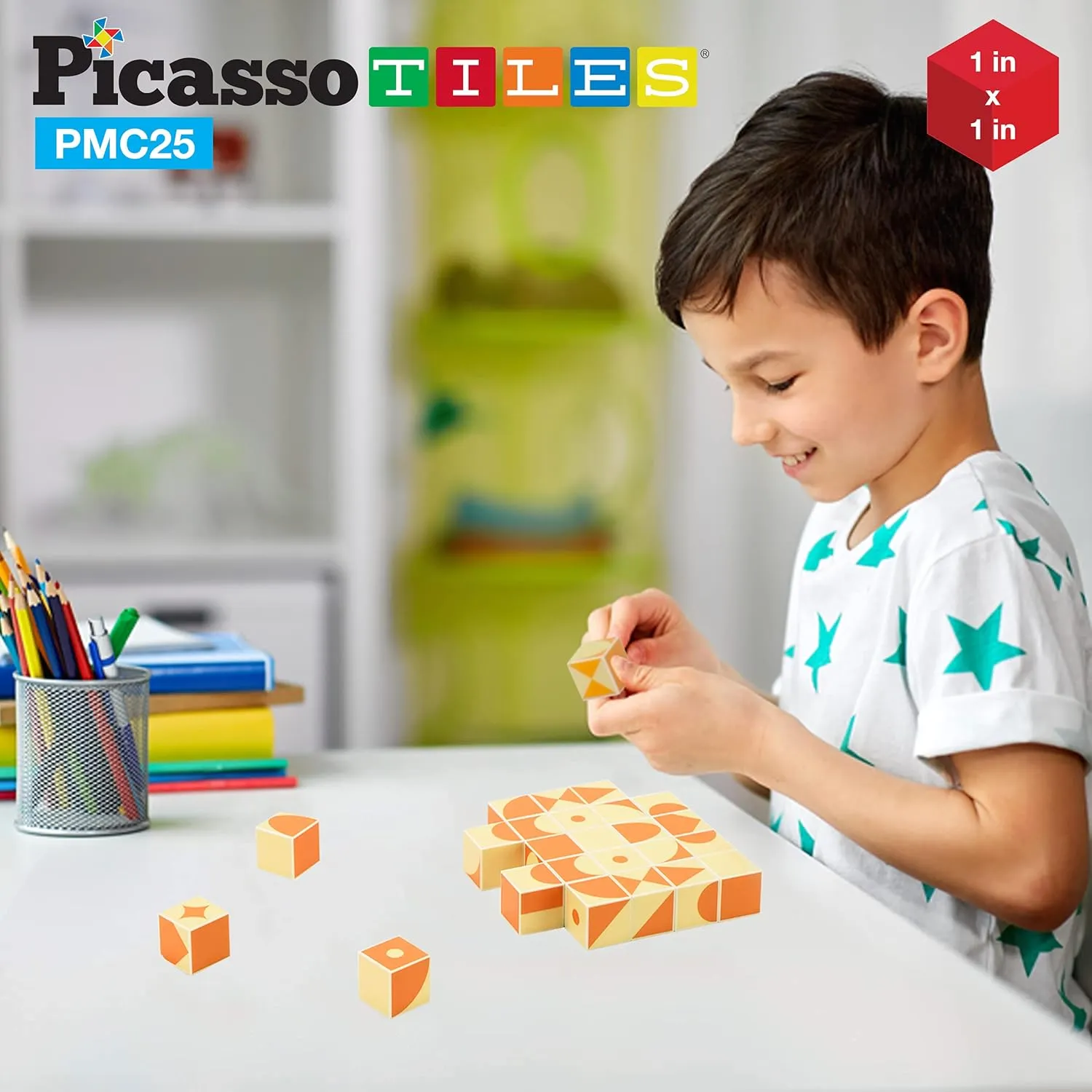 Picasso Cubes 25 Piece Magnetic Puzzle Game Magic Cube Puzzles Brain Teaser Set Kids Toy Magnet Pattern Block Matching Toys with Free Ideabook 150  Inspirations Included STEM Learning Early Education
