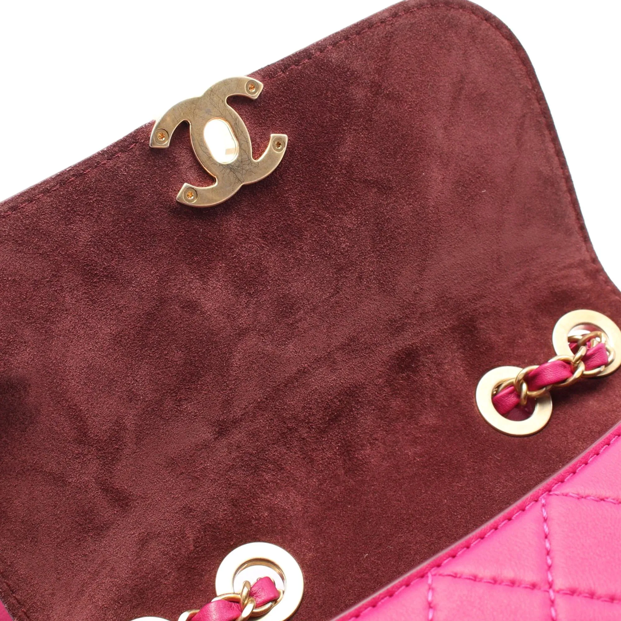 Pink Chanel Quilted Calfskin Multi Pouching Flap Shoulder Bag
