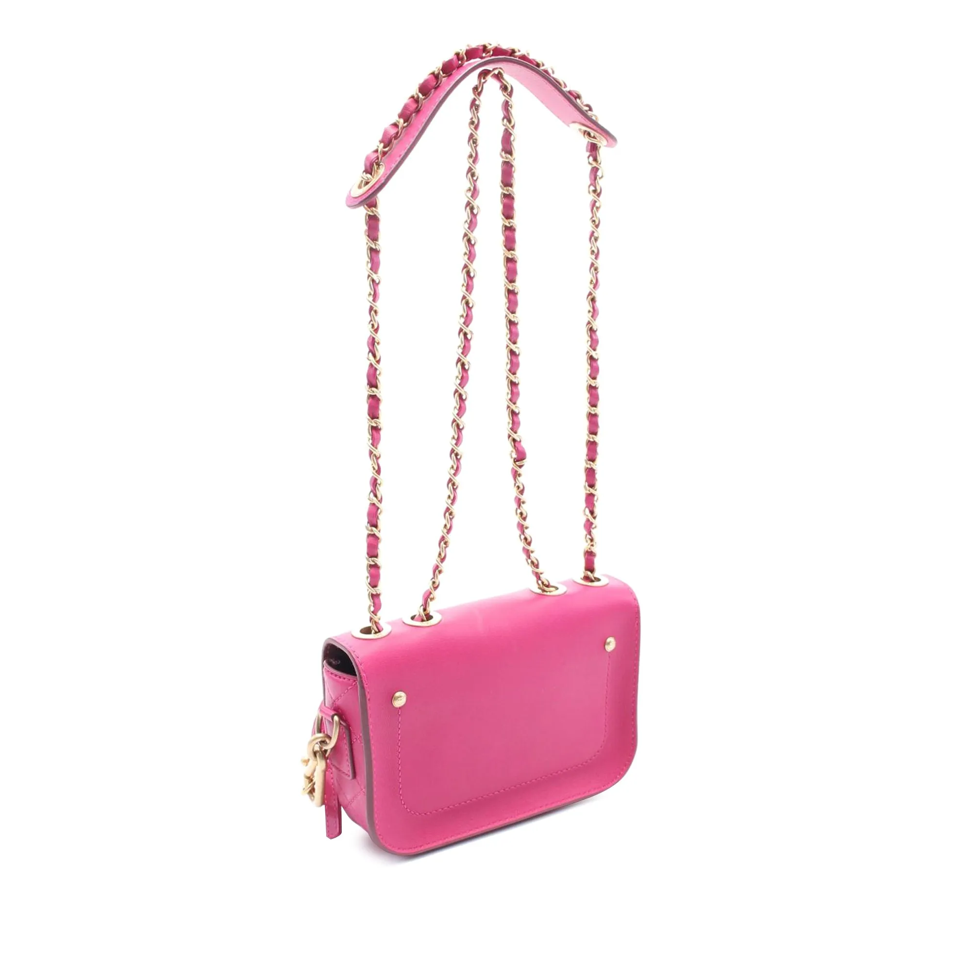 Pink Chanel Quilted Calfskin Multi Pouching Flap Shoulder Bag