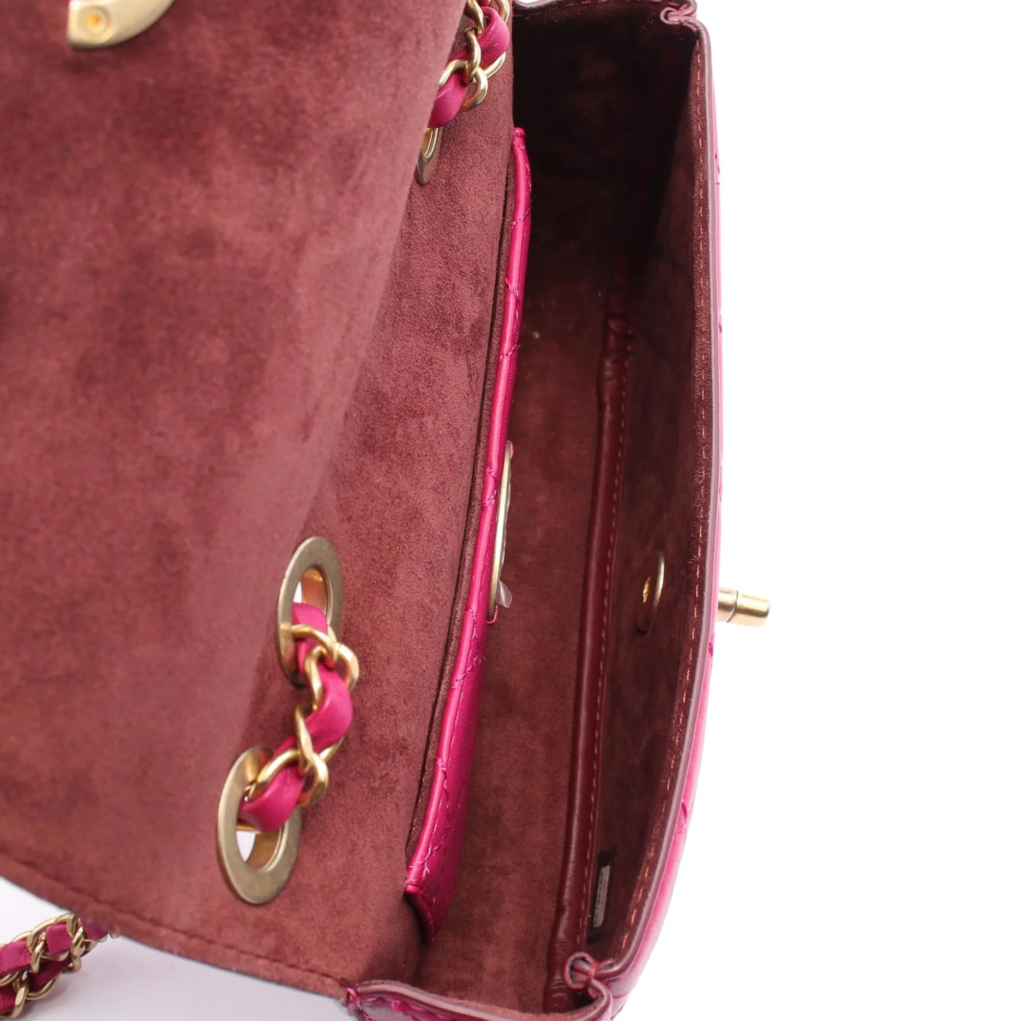 Pink Chanel Quilted Calfskin Multi Pouching Flap Shoulder Bag