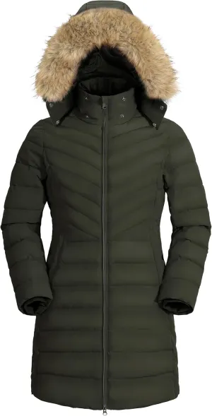 Pioneer Camp Women's Winter Coats Warm Thicken Long Puffer Jacket Waterproof Quilted Parka with Removable Faux Fur Hood