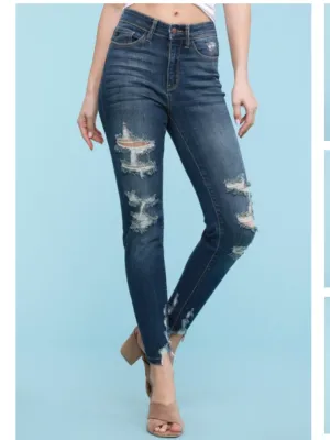 PLUS JUDY BLUE HIGH RISE CROPPED SKINNY