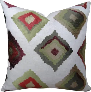 Plutus Brands Plutus Earth Native-Trail Handmade Throw Pillow, 20" x 26" Standard, White/Green/Red