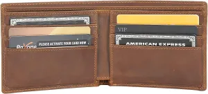 POLARE ORIGINAL Men's RFID Blocking Vintage Italian Genuine Leather Slim Bifold Wallet Handmade