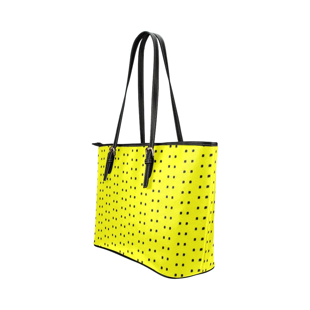 Polka Stripe Jane Leather Tote Bag /Small