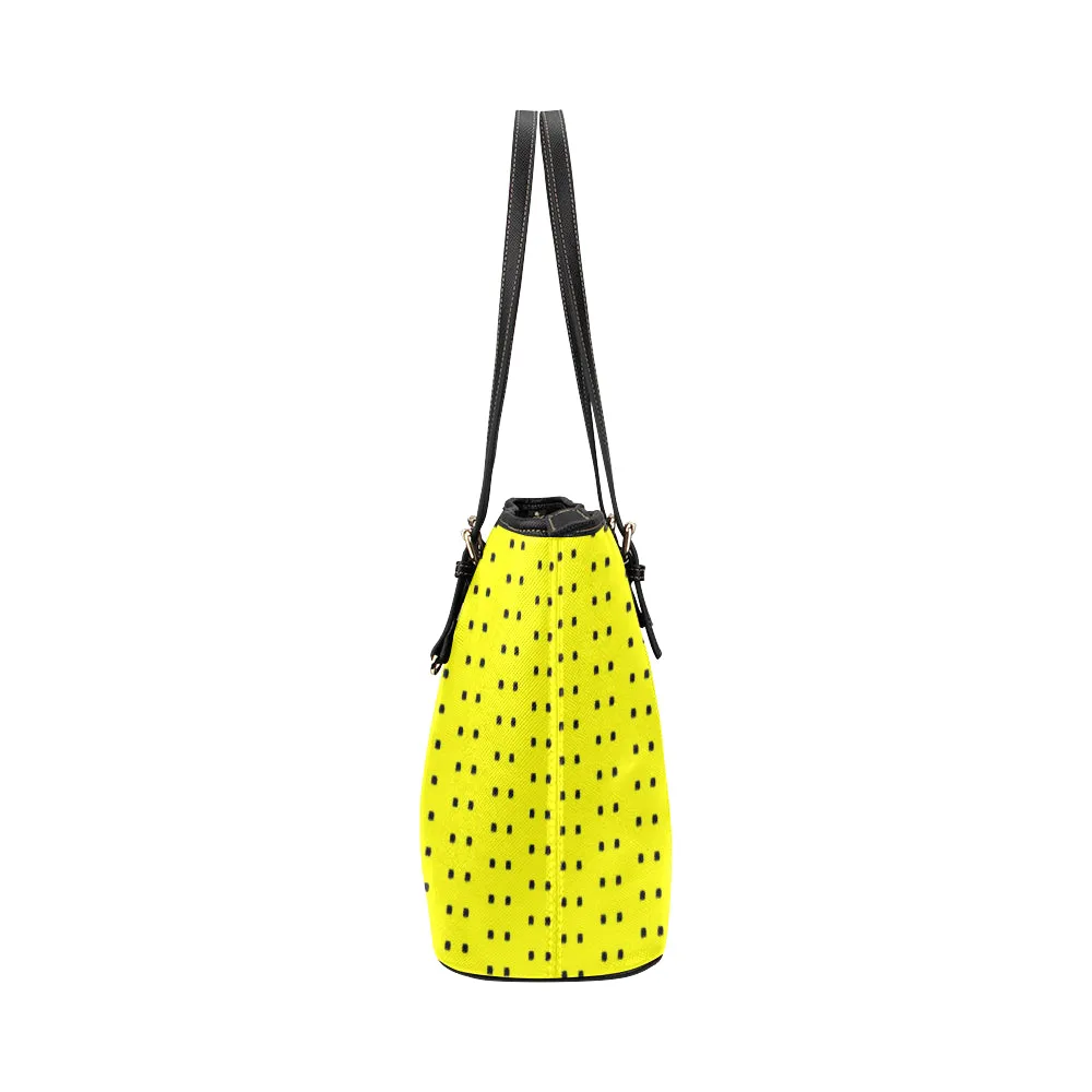 Polka Stripe Jane Leather Tote Bag /Small