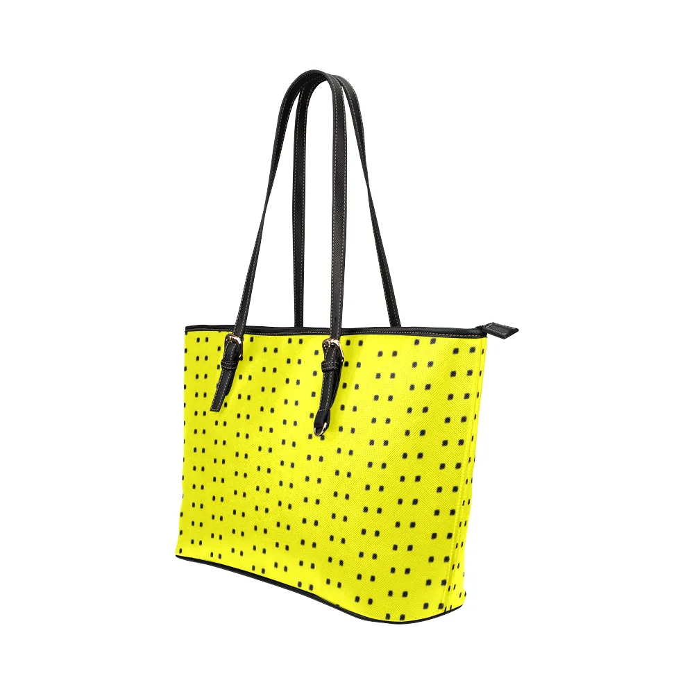 Polka Stripe Jane Leather Tote Bag /Small