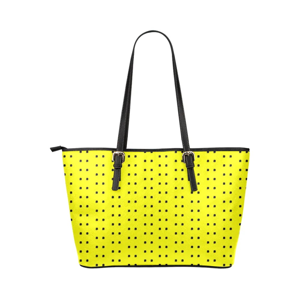 Polka Stripe Jane Leather Tote Bag /Small