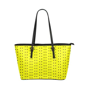 Polka Stripe Jane Leather Tote Bag /Small
