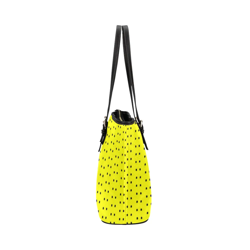 Polka Stripe Jane Leather Tote Bag /Small
