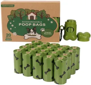 Poop Bags | Biodegradable Dog Waste Bags | Extra Thick, Leak-Proof, and Durable Dog Poop Bags Rolls For Hassle-Free Cleanups | Fits Standard Dispensers | 20 Rolls, 300 Units