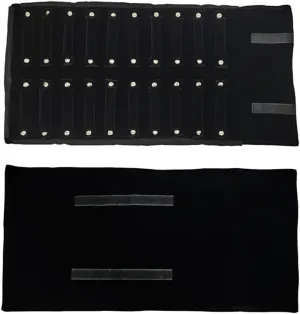 Portable Jewelry Roll Bag For Rings,Black All and Velvet Jewelry Roll Bag keep your Rings Safe (Open size: 55 * 29cm Close size: 30 * 10cm, Black Grey)