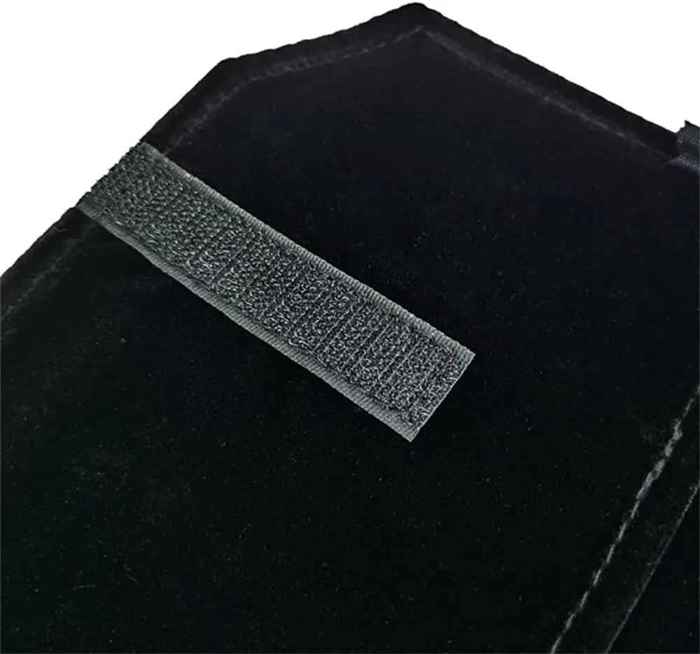 Portable Jewelry Roll Bag For Rings,Black All and Velvet Jewelry Roll Bag keep your Rings Safe (Open size: 55 * 29cm Close size: 30 * 10cm, Black Grey)