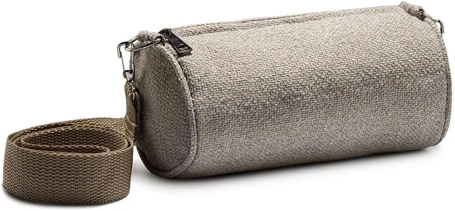 Portable Sejadah Prayer Mat – Velvet, Linen, and Chenille with Compact Storage (White Pearls)