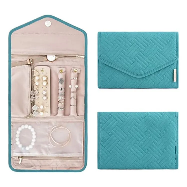Portable Velvet Jewelry Roll – Travel Organizer Bag