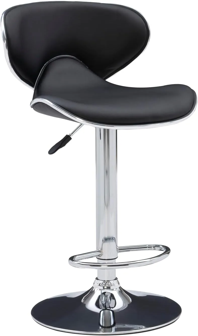 Powell Furniture Powell PU, Chrome/Black Barstool