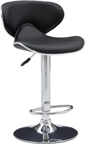 Powell Furniture Powell PU, Chrome/Black Barstool