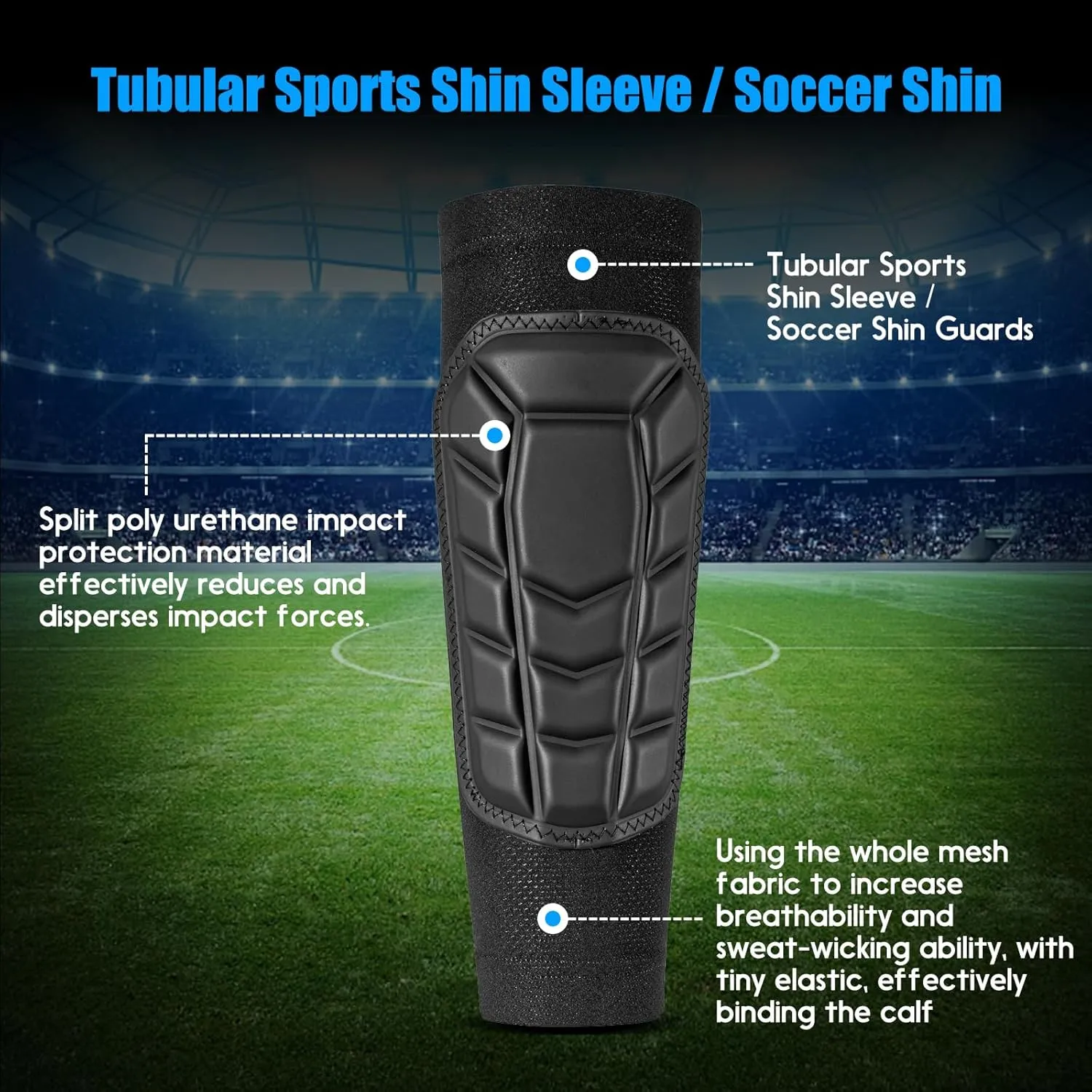 Professional Grade Protective Sleeve Soccer shin Guards, Aegicormy Breathable and Comfortable shin Guards, and are Protective Gear for Kids, Teens and Adults