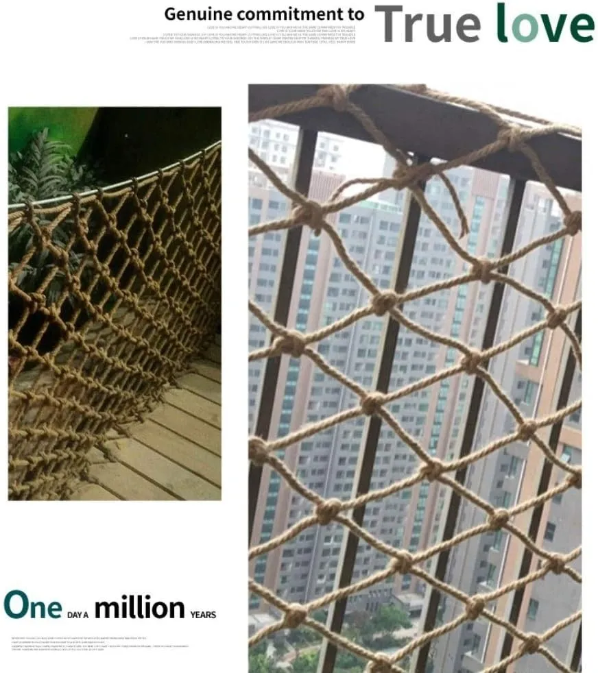 Protection Rope Netting for Fence,Safety Kids Hemp Rope Nets,Natural Child Climbing Mesh Nets Ladder Net Support Customization Treehouse Swing Hammock Net
