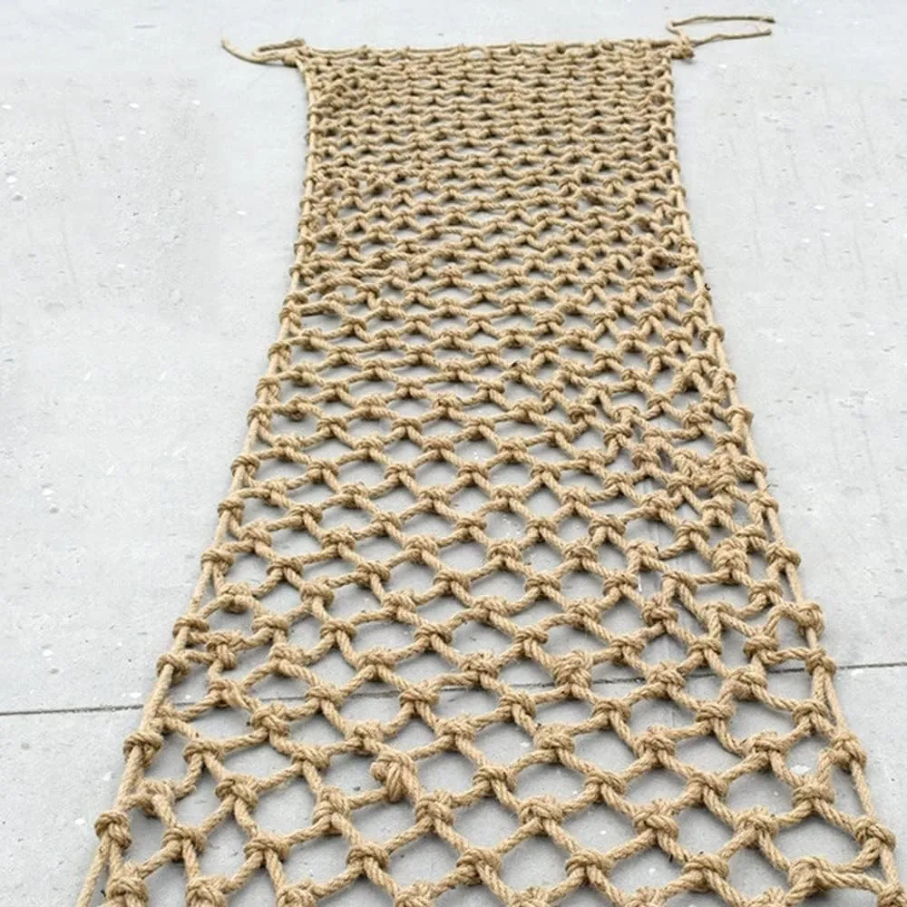 Protection Rope Netting for Fence,Safety Kids Hemp Rope Nets,Natural Child Climbing Mesh Nets Ladder Net Support Customization Treehouse Swing Hammock Net