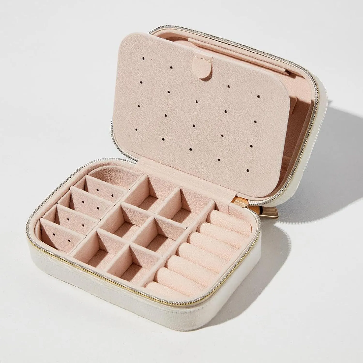 PU Leather Jewelry Box, Portable Organizer for Women Girls, Travel Case Display Storage Holder for Rings Earrings Necklaces - Western Themed Cactus Seamless Pattern
