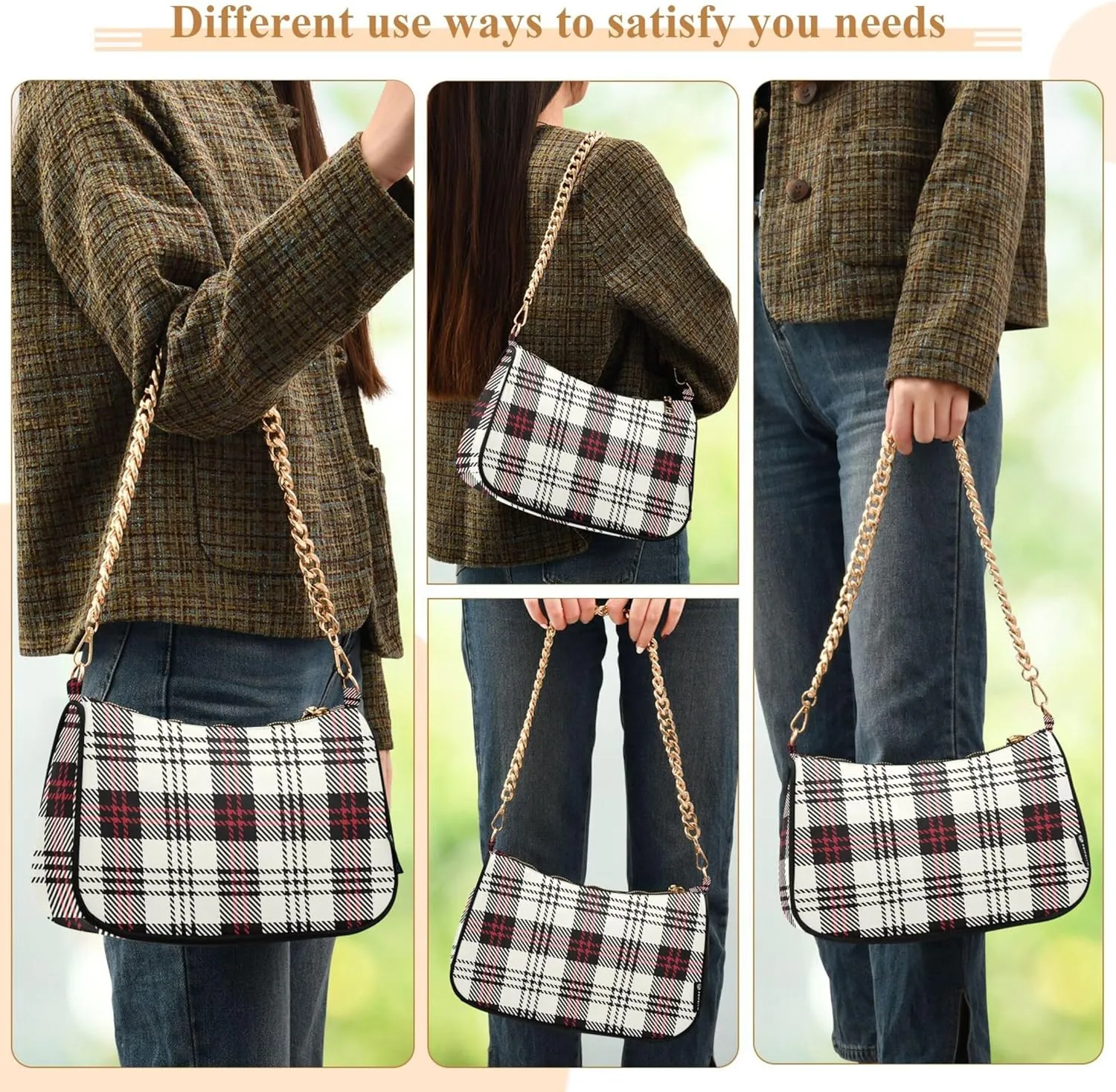 Purple Music Notes Polka Dot Retro Formal Purse Women Clutch Handbag Cute Prints Shoulder Tote